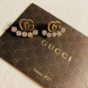 Gucci Logo with Rhinestones Studs